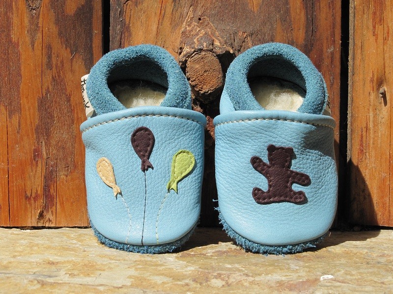 Chaussons souples cuir, chausson bébé, chausson enfant, chausson  personnalisé, ourson -  France